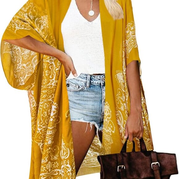 Kimonos for Women Swimsuit Coverups Beach Cover Up Swimwear Cardigan Summer - Picture 1 of 6